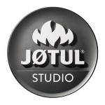 Jøtul Studio logo, featuring the brand name in a stylized font, representing high-quality fireplaces and wood stoves.